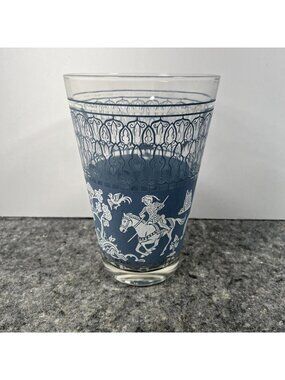 VTG Glass Wedgwood Light Blue Jeanette Hellenic Ice Bucket Barware